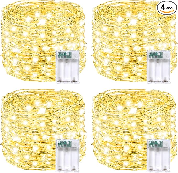 4 Pack 60 LED Fairy Lights Battery Operated by BOSSERN
