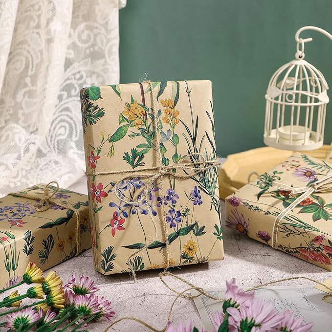 RUSPEPA Wild Flower Wrapping Paper Roll - Image 5