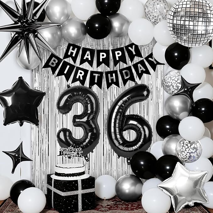 36th Birthday Decorations for Men Women, Fringe Curtains Kit - Image 7