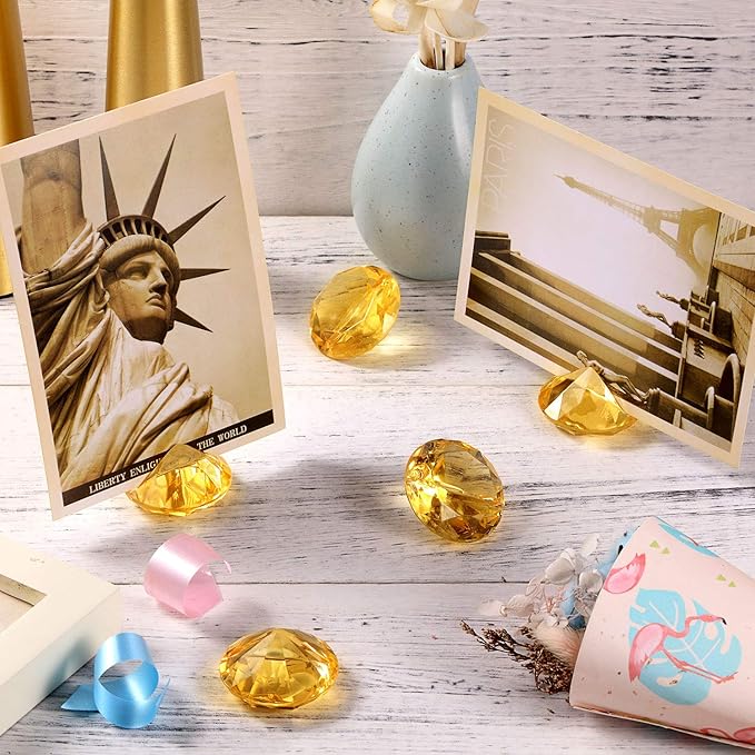 Boao 24 Pack Diamond Place Card Holders Acrylic Table Number Holder Card Stands - Image 3
