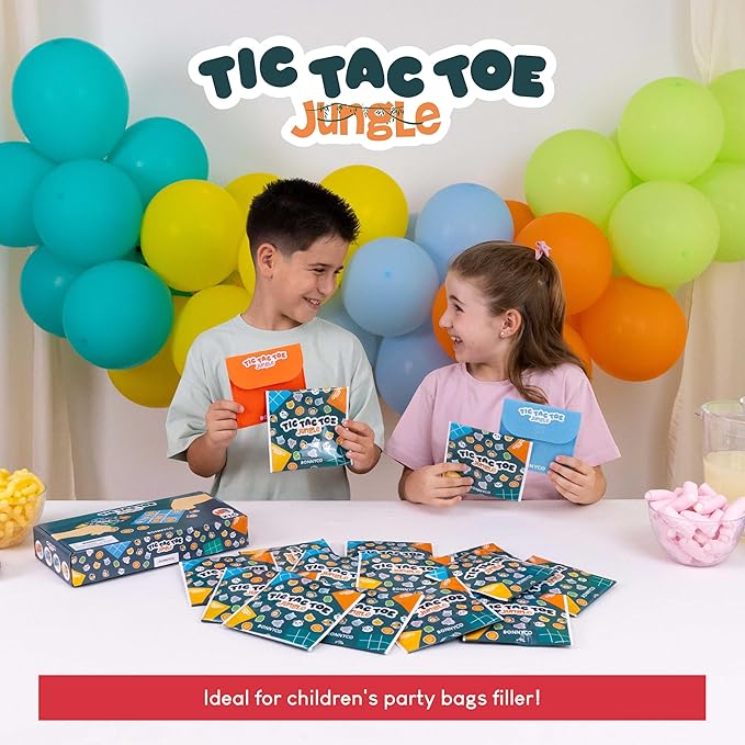 BONNYCO Tic Tac Toe Game Pack 16 Jungle Animals Kids Party Favors Safari Goodie - Image 8