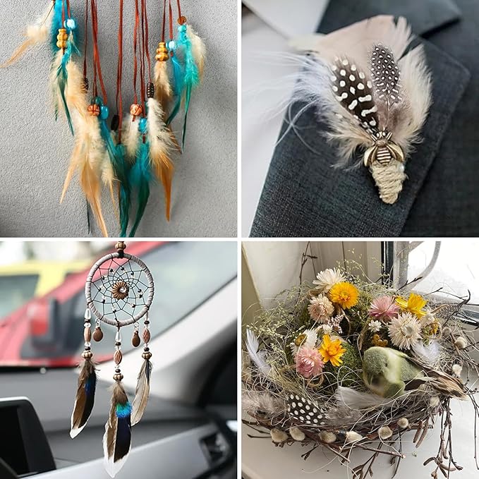 MAOFENG 120pcs 7 Styles Natural Bulk Feathers Assorted Mixed Feathers - Image 7