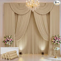 40×12 ft Wrinkle Free Beige Backdrop Curtain by ENJOYYOURPARTY