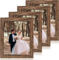 8.5x11 Picture Frame Set of 4, High Definition Real Glass Rustic Frame by iRahmen
