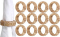 Handcrafted Napkin Ring Set of 12, Unique Cane & Plastic Design, Elegant by CLEENTABLE