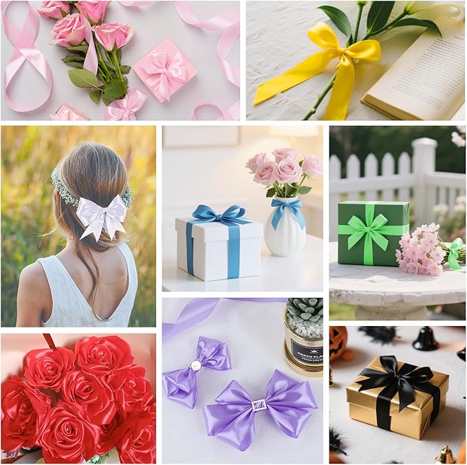 NESCCI 800 Yards Ribbon, 1 Inch Satin Ribbon, Single Face Satin Ribbons - Image 4