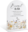 Wedding Signs for Ceremony and Reception, Boho Floral Acrylic Bouquet Bar Sign by Unknown