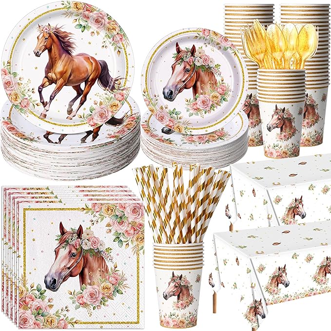 452 Pcs Horse Birthday Decorations by Potchen