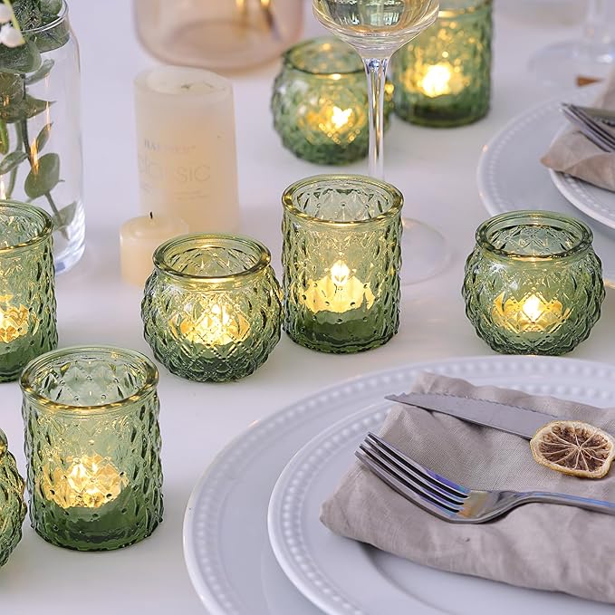 36pcs Assorted Green Votive Candle Holders, Tea Lights Candle Holder - Image 4