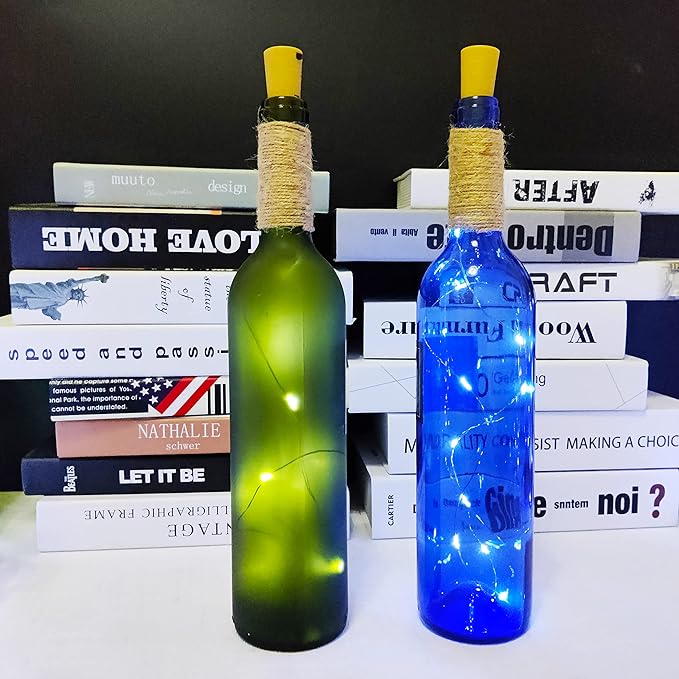 Wine Bottle Lights with Cork 15Pack 10 LED 40 Inches Battery Operated Silver - Image 9