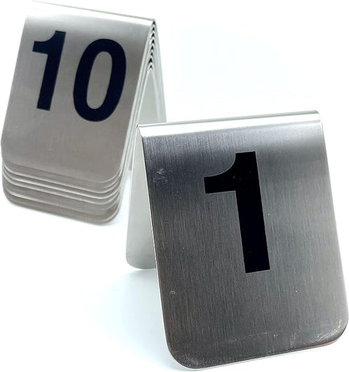 10 Pcs Metal Place Cards Stackable Tent Style Table Numbers，Place Card Holders by TRUEWON