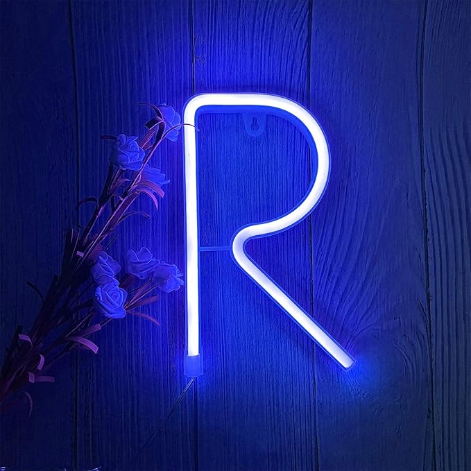 ENUOLI Blue LED Neon Letter Light, USB Batteries Operated Letter Sign by ProfessionalinNeonLights
