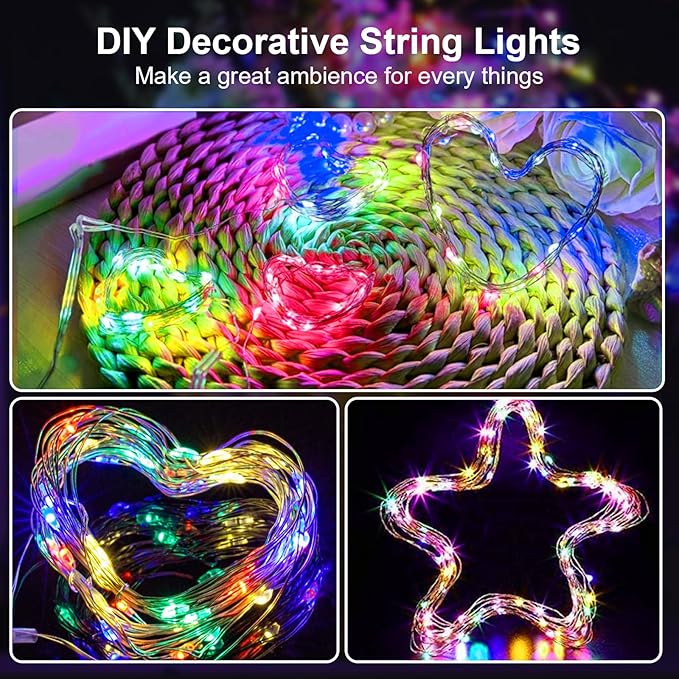 2 Pack 16Ft 50 LED Fairy Lights Mini String Lights Waterproof - Image 4