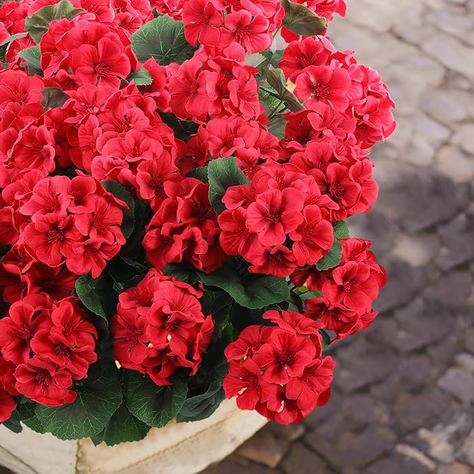 Hananona 6 Pcs Artificial Geranium Flowers - Image 7