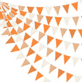 32Ft Orange Stripe Dot Triangle Flag Fabric Banner Cotton Pennant Garland by pinkblume