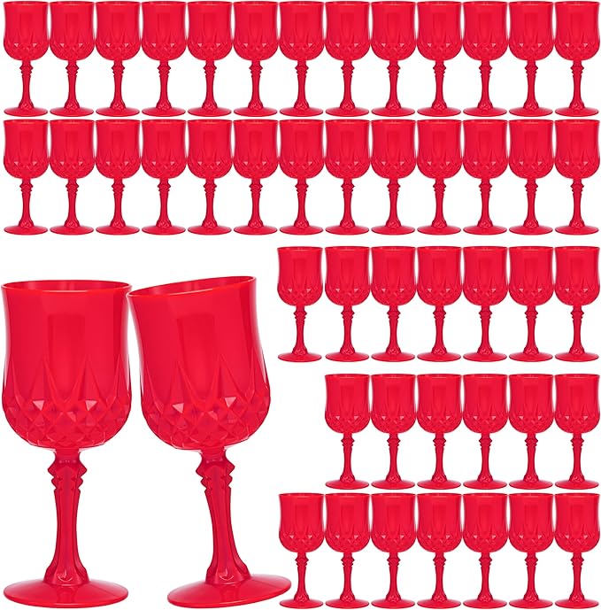 JLYLOL Plastic Vintage Wine Glasses 7OZ Plastic Goblets Vintage Drinking by JLYLOL