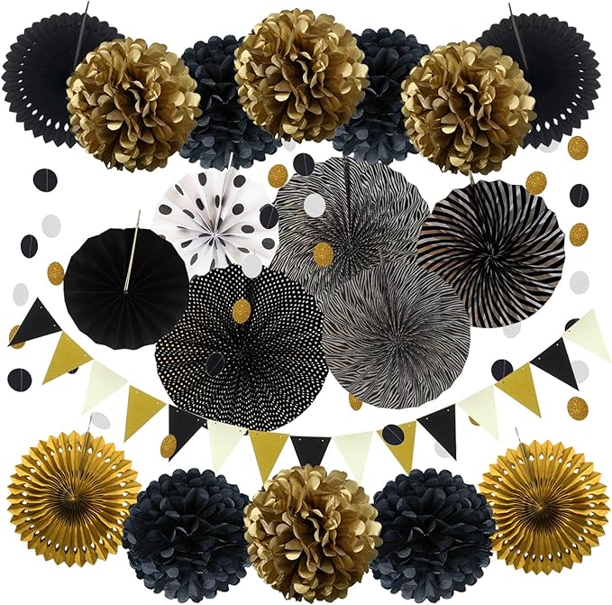ZERODECO Party Decoration, Pom Poms Flowers, Garlands String Polka Dot and by ZERODECO