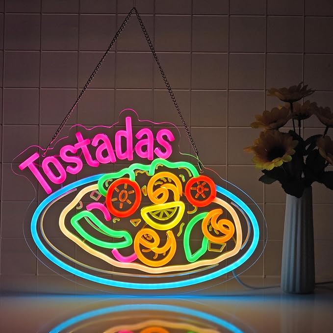 CNBEYOUNG Tostadas Neon Sign, Neon Lights Hanging Wall Art Decoration - Image 3