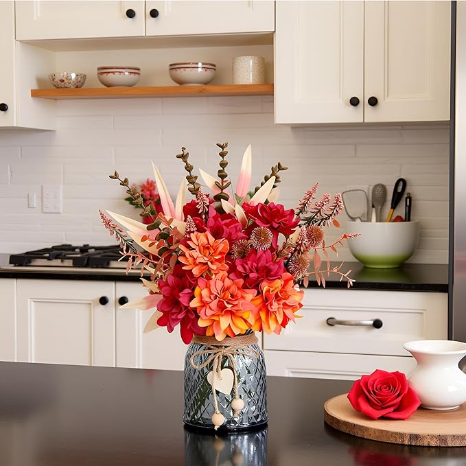 Fake Fall Flowers in Vase, Faux Flowers in Vase, Fall Floral Arrangement - Image 6