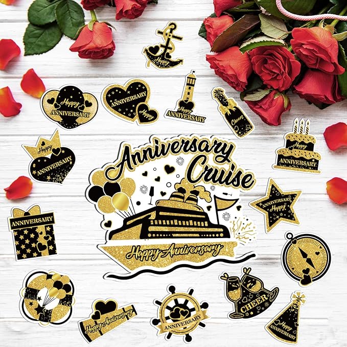 Happy Anniversary Cruise Door Magnets Decorations - Image 2