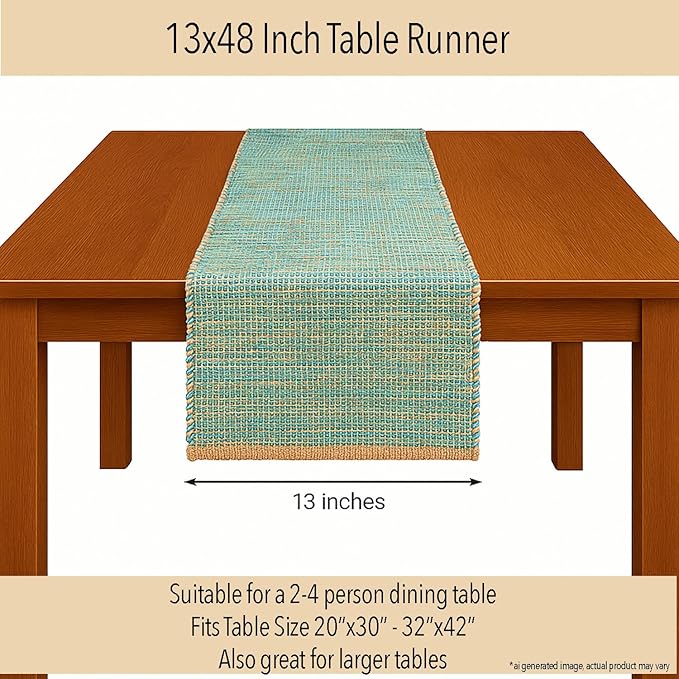 Chardin home Natural Jute Table Runner 13x48 Inch – Vintage Boho Rustic Table - Image 4
