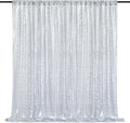 8ft x 8ft Silver Sequin Backdrop Curtain Glitter Photo Booth Backdrop by QueenDream