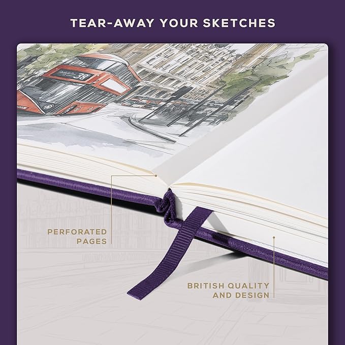 Beechmore Books A4 Sketchbook – 8.5x11 Premium Vegan Leather Bound Large Sketch - Image 5