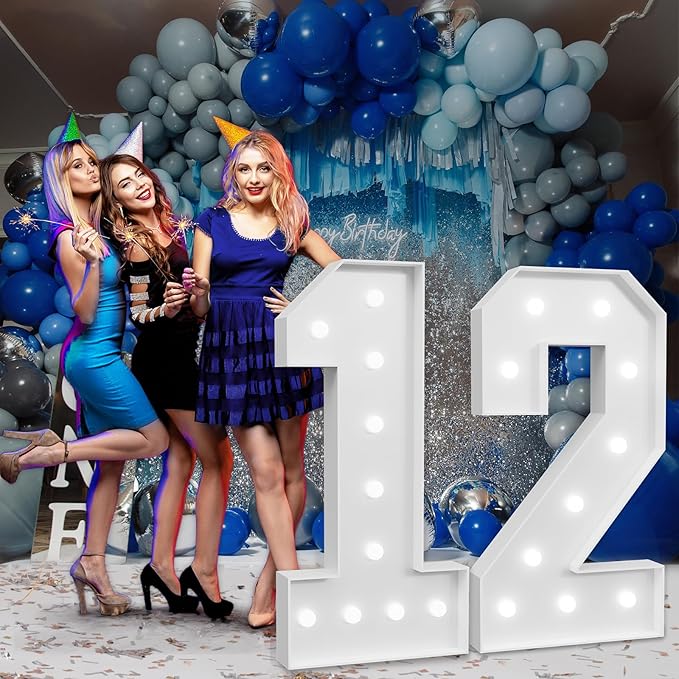 Marquee Numbers Large 12th-Birthday Decorations: 4ft Light Up Number Party - Image 7