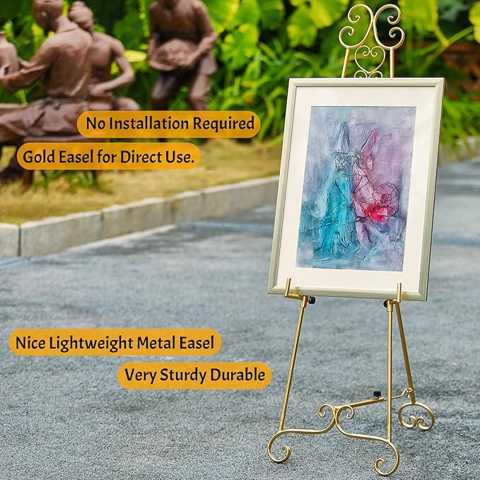Metal Large Free Standing Adjustable Display Stand Scroll Easel - Image 6