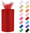 Glitter Tulle Rolls 6” by 50 Yards Sparkle Tulle Fabric Ribbon Sequin Tulle by ICOSHOW