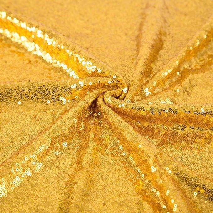 JYFLZQ Gold Sequin Backdrop Curtains 7ft x 7ft 1 Panel Glitter Photo Booth - Image 4