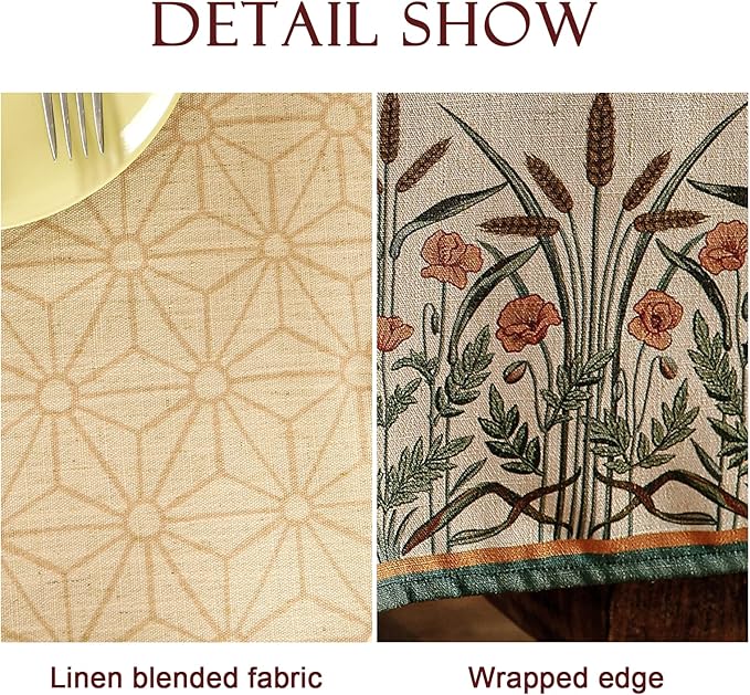 patdrea Designer Linen Vintage Long Table Cloth - Image 4