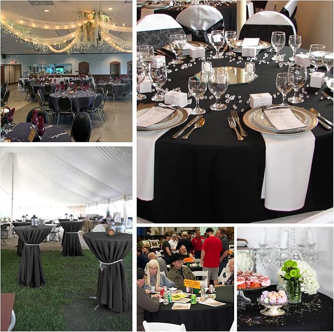 12 Pack 120 Inch Round Tablecloth, Washable Tablecover - Image 4
