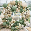 Sage Green White Sand Balloon Arch Kit by Zesliwy