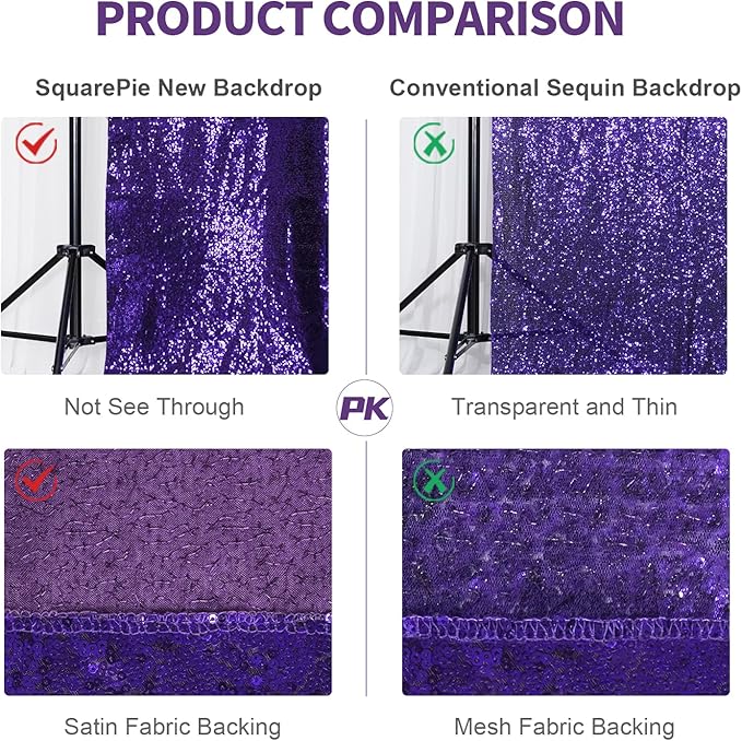 SquarePie Sequin Backdrop Less Transparent Background Sparkly Curtain - Image 2