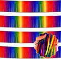 4 Pack 10 Ft Dark Rainbow Foil Fringe Garland Metallic Streamers Tinsel Banner by LANTIANCHEN