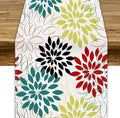 Abstract Red Dahlia Vintage Table Runner, Geometric Lines Mid Century Vintage by ShiTingYu