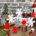 Qunclay 20 Pcs Wooden Snowflake Decorations 3D Snowflake Tabletop Decor by Qunclay