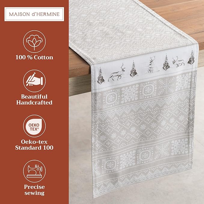 Maison d' Hermine Table Runner 100% Cotton Double Layer Table Runners 108 - Image 2