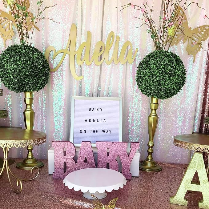 Backdrop Curtains 6 Panels Iridescent Sequin Background 2ftx8ft Glitter Fabric - Image 6