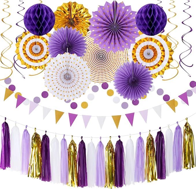Purple-Gold Graduation Party-Decoration by Hugtmr