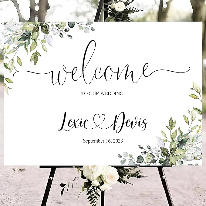 Wedding Welcome Sign, Personalized Custom Wedding Sign, Printed Wedding sign - Image 4