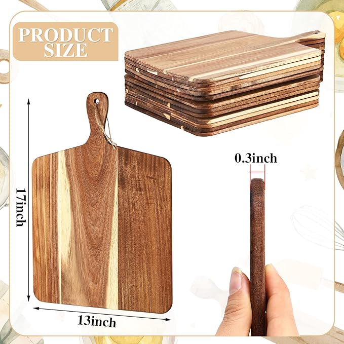 Patelai 12 Packs Wooden Cutting Board Set - Image 3