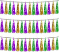 3P Purple Green Gold Foil Fringe Metallic Tassel Streamers Banner Tassel Garland by HYSILLA
