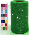 Glitter Tulle Fabric Rolls, 6 Inch 50 Yards Sparkling Spool Ribbon Sequin by AblemeDeco