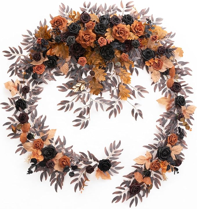 Ling's moment 9FT Eucalyptus and Willow Leaf Flower Garland, Handcrafted by LingsMoment