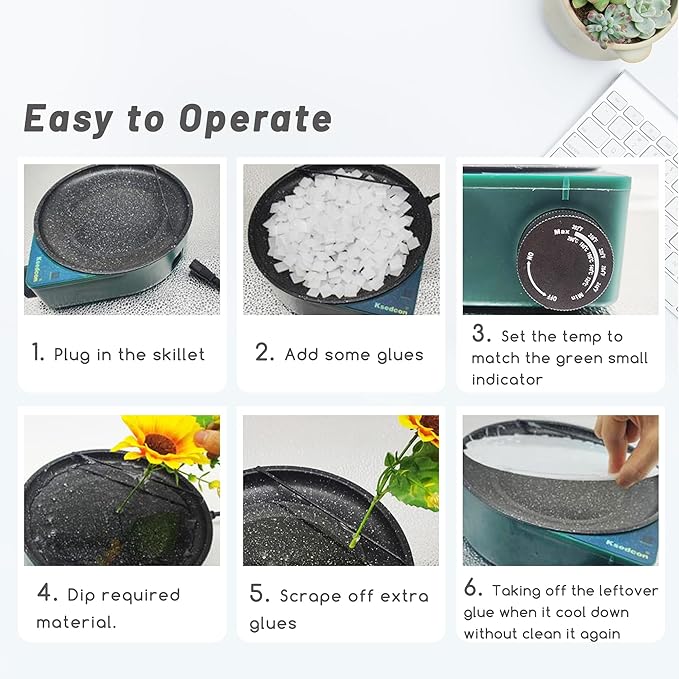 Hot Glue Melting Pot, Electric Floral Dipping Skillet Kit - Image 6