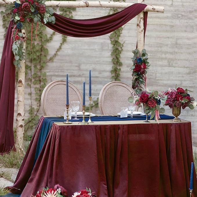 10 x 10 Feet Burgundy Backdrop Curtain - Image 5