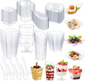 Tessco for you 160 Pcs Mini Appetizer Plates Dessert Cups Spoons Forks Set by Tessco