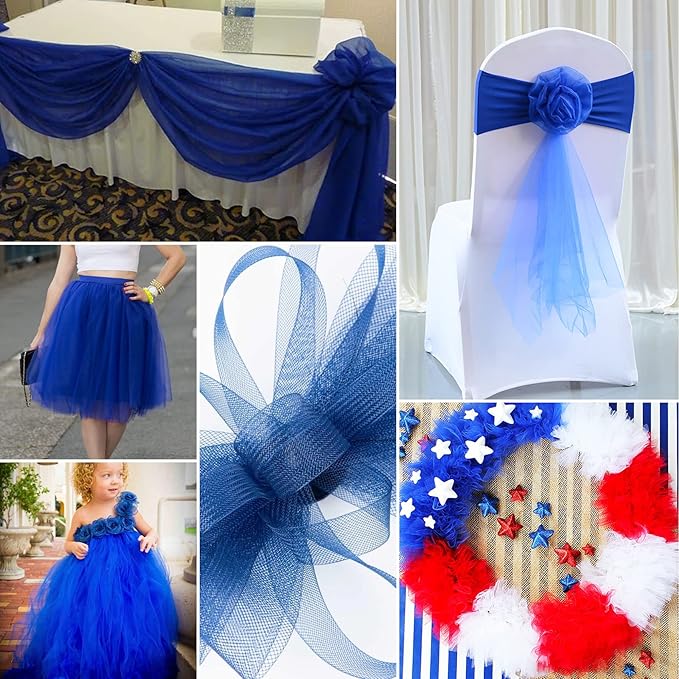 Royal Blue Tulle Fabric Rolls 6 Inch by 200 Yards Fabric Spool Tulle Ribbon - Image 5